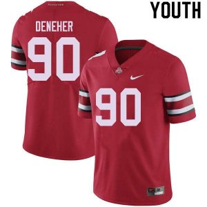 Youth Ohio State Buckeyes #90 Jack Deneher Red Nike NCAA College Football Jersey In Stock OFQ7144KR